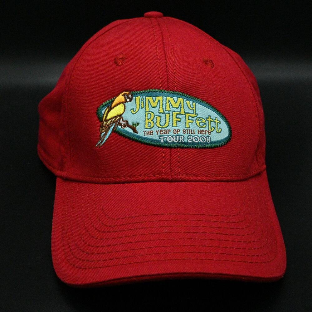 Jimmy Buffett 2008 Tour Hat Adjustable Cap "Year of Still Here" Red Triumph